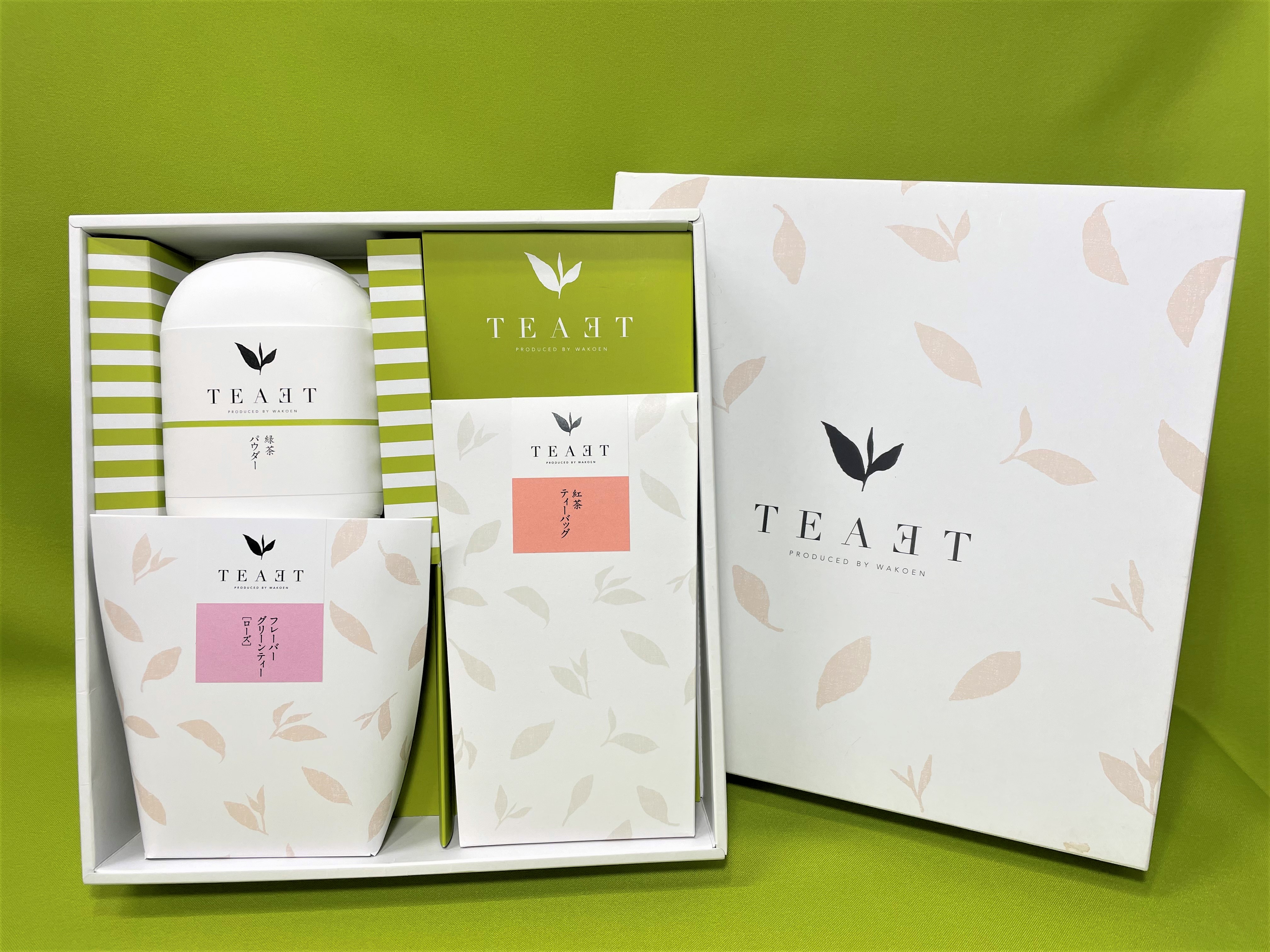 TEAETギフト～緑茶・紅茶・フレーバー（ローズ）セット～